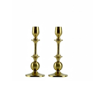 Set 2 Vintage Solid <b>Brass</b> <b>Candlestick</b> <b>Holder</b> Gold Finish Luxury Unique Handmade Eco-Friendly Durable Decorative Home Decor - Product Image 4