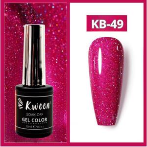 Kween Hot Pink Glitter Gel Nail Polish-Bright Holographic Iridescent Sparkle Soak-Off Gel 1 กก. - Product Image 5