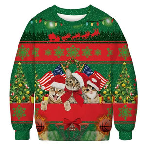 Sweats de Noël pour hommes à la mode de haut fabricant 100% coton tricoté doublé hiver respirant Street Wear - Product Image 2