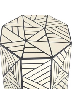 Indian Bone Inlay Furniture Antique Bone Inlay Bed Side Table Bone Inlay Round Design Design Resin <b>Work</b> Side <b>Stool</b> from f s i - Product Image 1