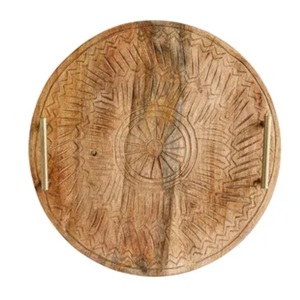 Plateau de service à poignée en relief Vaisselle Plateau de service alimentaire Forme carrée Plateau de service en bois et en métal Plat de service - Product Image 5