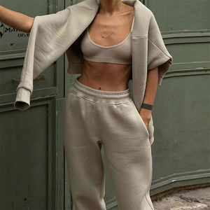 Conjunto de chándales para mujer, pantalones cómodos para correr, sudadera elegante de manga larga, ropa de calle informal para gimnasio, chándales de dos piezas - Product Image 2