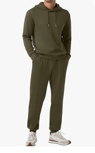 ชุดวอร์มผู้ชาย 2 ชิ้น สำหรับฤดูหนาว ผ้าฝ้าย 100% เสื้อฮู้ดมีเชือกผูก และกางเกงวอร์มพิมพ์ลายดิจิทัล - Product Image 2