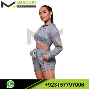Sudadera corta con capucha de estilo informal y corta transpirable y de secado rápido antiarrugas y antibolitas sostenible en algodón/poliéster - Product Image 3