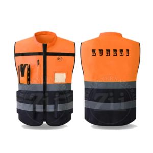 Hi Vis Reflective ANSI Class 2 <b>Waterproof</b> Polyester Construction Safety Workwear Welding <b>Work</b> Kids Vest Customizable Logo ZUNEZI - Product Image 4