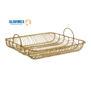 ถาดรับประทานอาหารแบบแฮนด์เมดถาดหวายไม้ไผ่ตกแต่งบ้านผลิตภัณฑ์จัดระเบียบบ้านสำเนียงการตกแต่งบ้าน - Product Image 3