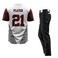 Uniforme de Béisbol Estilo Profesional, Transpirable, Tallas Grandes, Logotipo Personalizado, 100% Poliéster, Pedido Mínimo Bajo, Proveedor Verificado de Alibaba