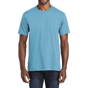 Camiseta de manga corta de algodón puro con cuello redondo de peso pesado, camiseta blanca holgada de color sólido, camiseta inferior para hombres y mujeres, color sólido - Product Image 5