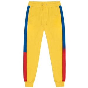 Pantalones de chándal deportivos de lona estilo rayas laterales sublimadas 100% poliéster cintura alta ajustados parte inferior acanalada gimnasio clásico secado rápido - Product Image 1