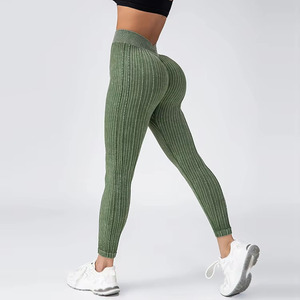 Nuevas llegadas Leggings de Yoga de cintura alta Logotipo personalizado Mujeres Scrunch Butt Seamless Leggings con logotipo personalizado para la venta - Product Image 3