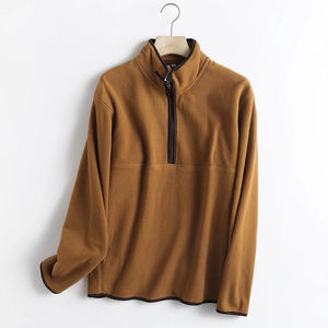 Men Half Zip Sweatshirts Custom Wholesale Hip Hop Street Wear Sweatshirt Men Long Sleeve Men Half Zip Sweatshirts - Product Image 2