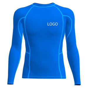 Chemises de compression à séchage rapide en jersey de grande taille avec protection UV pour hommes, logo personnalisé sur le devant, manches longues MMA - Product Image 1