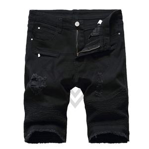 กางเกงขาสั้นผ้าเดนิมผ้าฝ้ายออกแบบได้ตามต้องการสำหรับผู้ชายดีไซน์วินเทจปักลายเป็นมิตรกับสิ่งแวดล้อม - Product Image 1