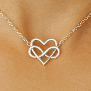 Collar de Corazón Infinito de Moda, Plata de Ley 925, Joyería Minimalista Hecha a Mano, Colgante de Nudo de Amor, Collares, Regalos para Mujer - Product Image 3