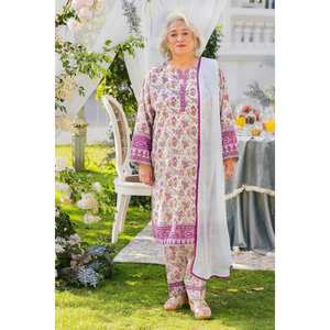 Camisa de Lino y Seda con Estampado Floral Azul sin Costuras para Mujer, Estilo Vintage, Larga, Talla XL, para Primavera y Otoño - Product Image 4