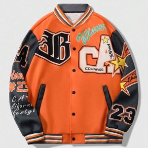 Unisex Winter Varsity <b>Jacket</b> Stand Collar Closure New Style Embroidery <b>Patchwork</b> Design Light Woolen Custom Letter Latest OEM - Product Image 1