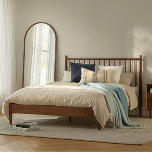 Cadre de lit en bois de Suar en teck acajou couleur naturelle meubles de lit minimalistes modernes durables en bois de couleur naturelle pour hôtel ou villa 210108 - Product Image 3