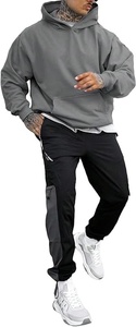 High Quality Grey Cotton <b>Hoodie</b> Custom Logo Pullover Streetwear for Men Hooded Kangaroo Pocket Thermal <b>Oversize</b> <b>Fleece</b> Hoodies - Product Image 6