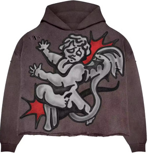 2025 Sudadera con capucha de color sólido informal para hombre al por mayor Sudadera de punto transpirable con diseño de logotipo personalizado - Product Image 6