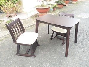 Bàn ăn và ghế thiết lập cho 4 gõ xuống sưởi ấm bàn xoay Ghế lắp ráp đương đại Nhật Bản Minimalism đồ nội thất - Product Image 2