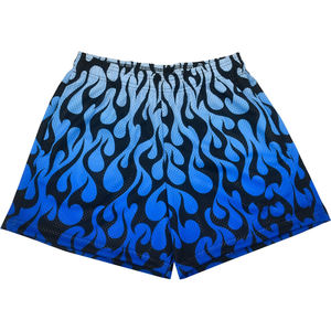 Logo flamme personnalisé Sublimation maille court noms de marque logo Fitness Gym survêtement course vêtements de sport filets shorts pour hommes - Product Image 1
