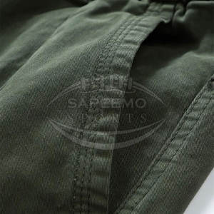 Jogging décontracté pour homme en tissu toile avec chevilles élastiques coupe-vent léger fermeture à cordon pour confort et mobilité - Product Image 4