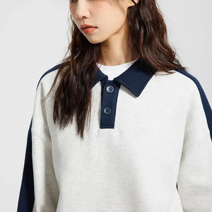 Sudadera con Capucha de Mezcla de Poliéster/Algodón Totalmente Personalizable, Sudadera con Capucha de Punto Antipilling para Mujer, Informal, Holgada, para Invierno - Product Image 3