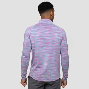 Camisa ligera rosa azul Trail para hombre, manga larga con cremallera 1/4, corte ajustado, logotipo reflectante transpirable, 88% poliéster, 12% ELASTANO - Product Image 2