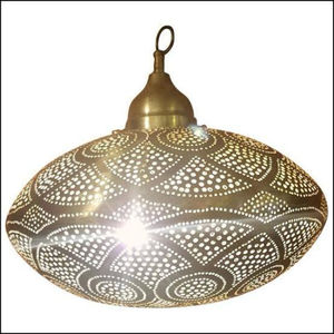 Lámpara Colgante Oriental Marroquí Hecha a Mano, de Hierro Vintage y Vidrio Repujado Multicolor, para Eventos - Product Image 3