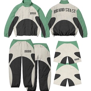 ชุดวิ่งออกกำลังกายแฟชั่นสำหรับผู้ชายเสื้อกันลมและกางเกงวอร์มผ้าไนลอนแบบรูดซิปโลโก้ออกแบบได้ตามต้องการ - Product Image 1