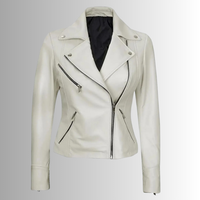 Nouvelle veste en cuir d'agneau pour femme, mode hiver, personnalisable, vente en gros, qualité supérieure, tricotée, respirante, col en V, unie
