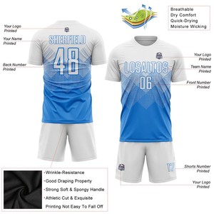 Ropa de fútbol transpirable personalizada OEM, Conjunto de camiseta y camiseta de fútbol, uniforme sublimado para adultos, camiseta de fútbol clásica para adultos y niños - Product Image 3