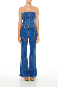 Top tube en jean reconditionné 2026, respirant, durable, couleur bleue, pour femme, chemise en jean, prix bas - Product Image 2