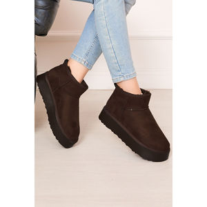 Botas de Tobillo para Mujer, Forradas de Piel, Color Marrón, Tacón de 5 cm, Transpirables, Estilo Clásico para Nieve, Suela Plana de Plataforma, Zapatos de Algodón para Otoño/Invierno - Product Image 2