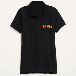 <b>Black</b> <b>Women</b> <b>Polo</b> <b>Shirt</b> Short Sleeve Embroidered Logo Cotton Blend Casual Business Golf Tee Custom Teamwear - Product Image 5