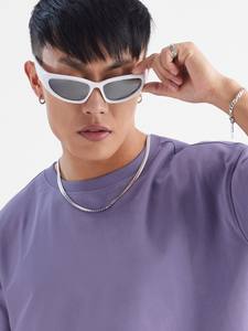 T-shirt personnalisé à col rond en coton épais et à épaules tombantes pour hommes broderie surdimensionnée 100% coton coupe confortable - Product Image 4