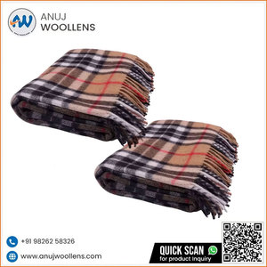 Manta a cuadros de lana de tartán súper suave barata de invierno promocional de alta calidad - Product Image 6