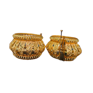 Conjunto de brazaletes elegantes con brazaletes de estilo moderno chapados en oro de 22 quilates para mujer, joyería de exportadores indios - Product Image 2