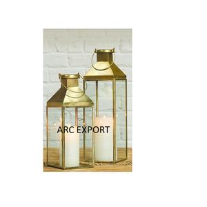 Attractive Design Golden Metal Lanterns Made of Stainless Steel Lantern With Glass for Home <b>Garden</b> Indoor and Outdoor Usage - Product Image 4