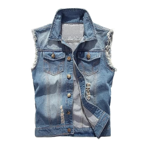 Prix de gros Nouveau design Mode Gilet sans manches unisexe Homme Femme Gilet en jean style cowboy Gilet en jean à capuche pour femme - Product Image 2