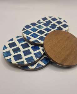 Sous-verre et plateau uniques en incrustation d'os avec un nouveau design, art moderne durable pour le service, utilisation en cuisine et cadeaux de mariage - Product Image 2