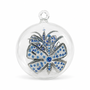 Ornement de Noël en verre de luxe égyptien avec motif en verre coloré en relief en forme de nœud - Product Image 4