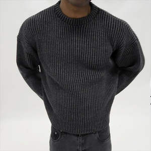 Suéter grueso de nailon para Otoño e Invierno para hombre, nuevo suéter de cuello redondo transpirable de alta calidad, suéter cálido de invierno para hombre - Product Image 1