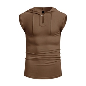 Customized High Quality <b>Men's</b> <b>Sleeveless</b> <b>Hoodie</b> Breathable Custom Logo <b>Sleeveless</b> Hoodies for <b>Men's</b> Gym Wear - Product Image 1