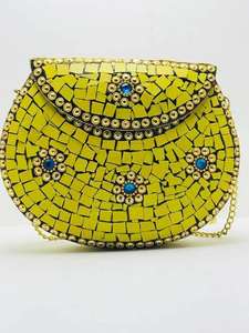 Bolso de metal de alta costura con estilo bohemio - moda lenta - moderno - artículo nuevo - hecho a mano en India - Product Image 2