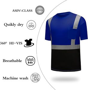 Highest Quality Hi <b>Vis</b> Reflective <b>High</b> Visibility Knitted 100% Cotton for <b>T</b> <b>Shirt</b> Safety Workwear Men's - Product Image 3