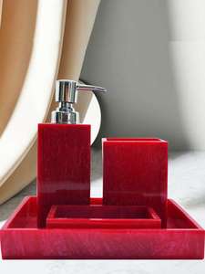 Luxury Four-piece <b>Bathroom</b> <b>Accessory</b> <b>Set</b> Customized Size Resin Tray Soap Holder Premium Quality Newly Designed Items Zehra - Product Image 6