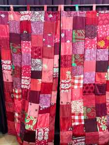 Cortina opaca de retazos Sari de seda hecha a mano Bohemia para el hogar, boda, puerta de ventana y cenefa decorativa colgante - Product Image 2