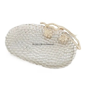 ชามเสิร์ฟอาหารโลหะทำจากเงินแบบชุบขนาดใหญ่ที่บ้านและโรงแรมดูน่าสนใจ - Product Image 5