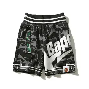 Summer Japanese Fashion Brand BAPE Beach Pants Camo Star Black Ribbon Men and Women Five Casual Shorts